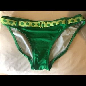 Green polka dot swim bottoms